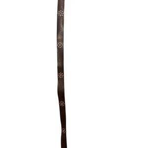 Brown Leather Belt with Floral Accents